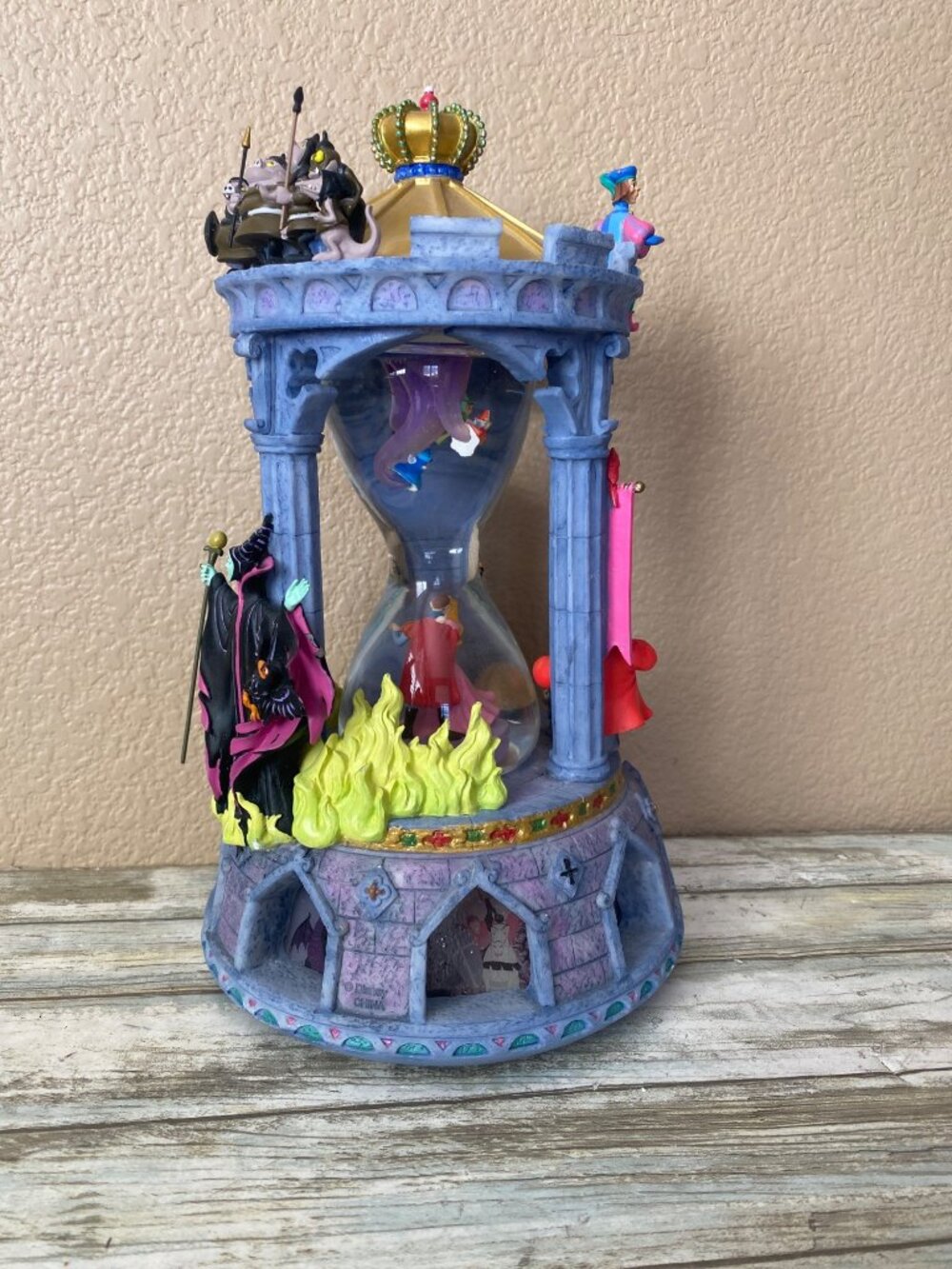 Disney Sleeping Beauty LED Light-UP Hourglass Snowglobe Music Box w/FLAWS - Picture 2 of 16